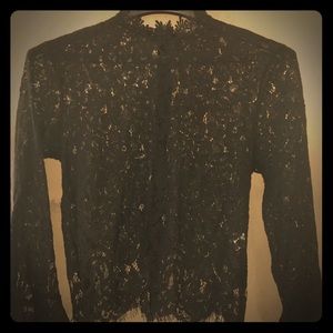 Eyelash Trim High Neck Blouse - Victorian Goth